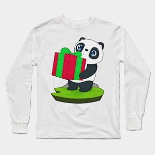 Panda Christmas Package Long Sleeve T-Shirt